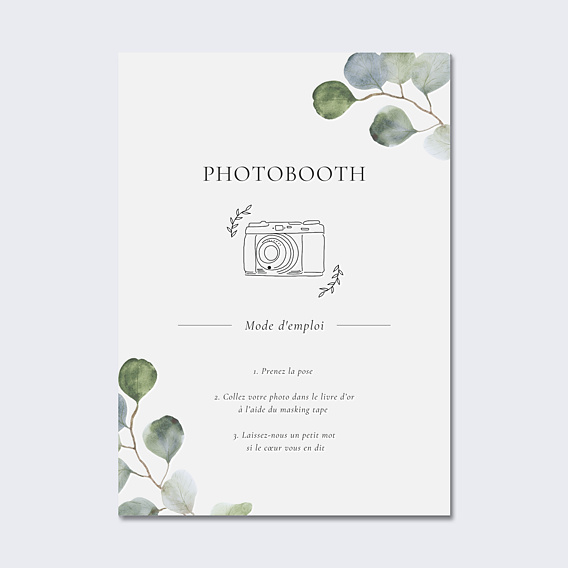 Panneau Mariage Photobooth Eucalyptus