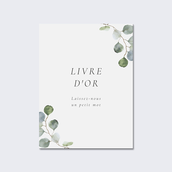 Panneau Mariage Livre d'Or Couronne Eucalyptus