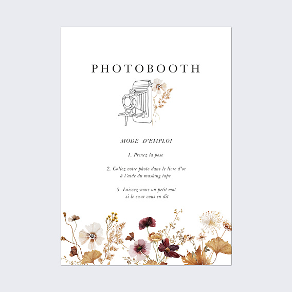 Panneau Mariage Photobooth Jardin Sauvage