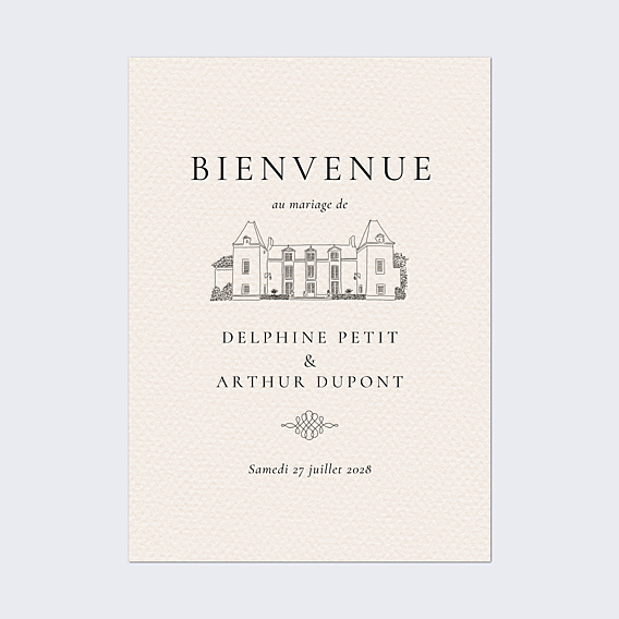 Panneau bienvenue mariage Domaine
