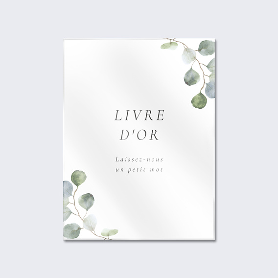 Panneau Mariage Livre d'Or Couronne Eucalyptus