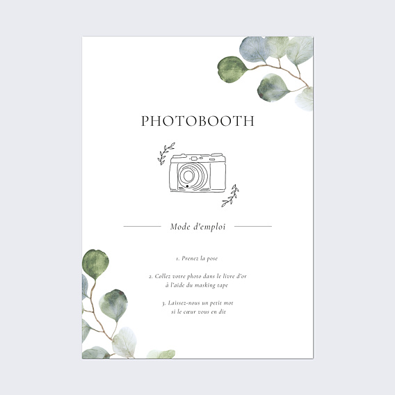 Panneau Mariage Photobooth Eucalyptus