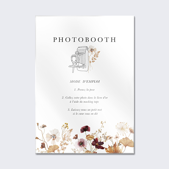 Panneau Mariage Photobooth Jardin Sauvage