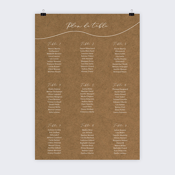Plan de table mariage Célébration