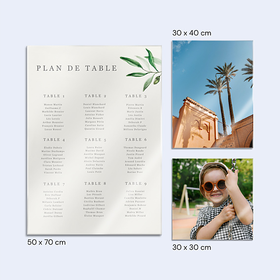Plan de Table Mariage Arche et Oliviers