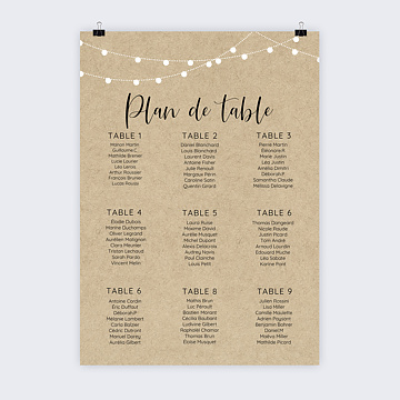 Plan de Table Mariage Arbre