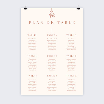 Plan de Table Mariage Botanica