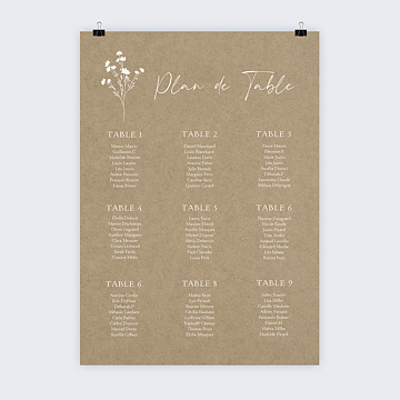 Plan de Table Mariage Bouquet Champtre