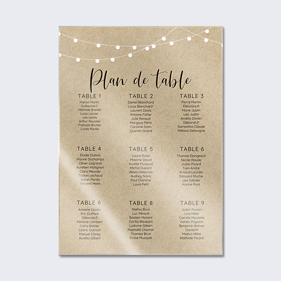 Plan de Table Mariage Arbre