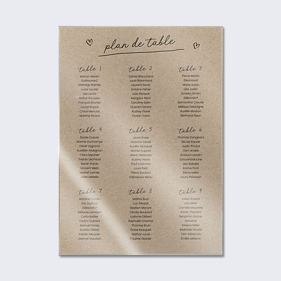 Plan de Table Mariage Message Humoristique