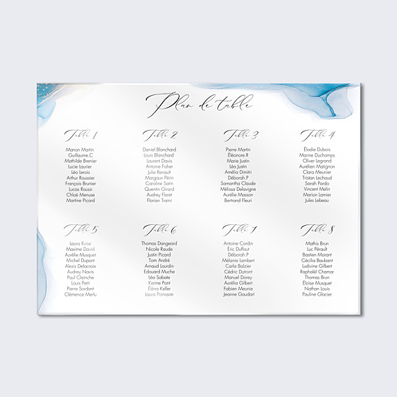 Plan de Table Mariage Opaline