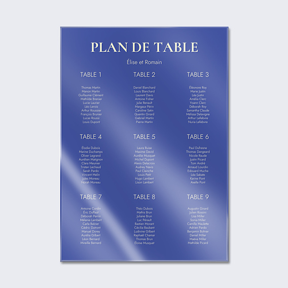 Plan de Table Mariage Riviera
