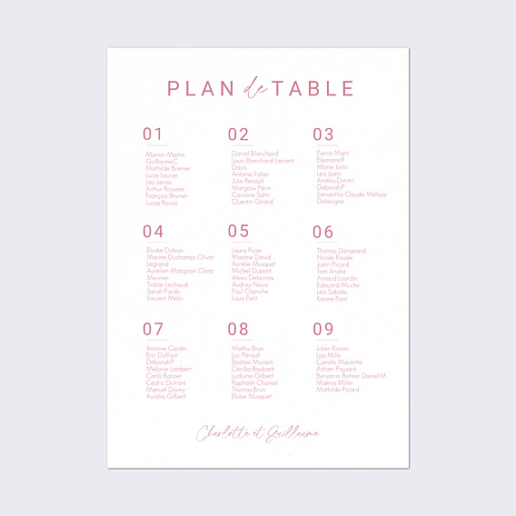 Plan de Table Mariage Maison Lemoine X Popcarte - Ivory