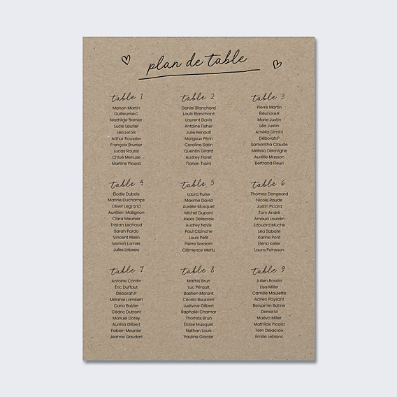 Plan de Table Mariage Message Humoristique