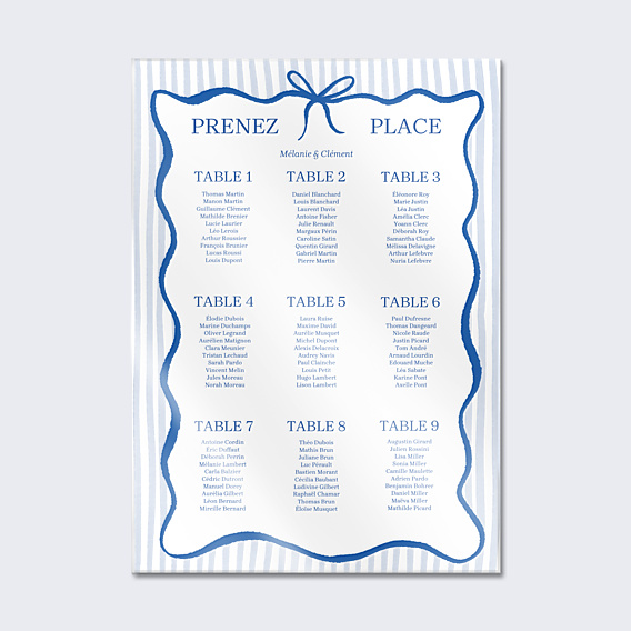 Plan de Table Mariage Dolce vita
