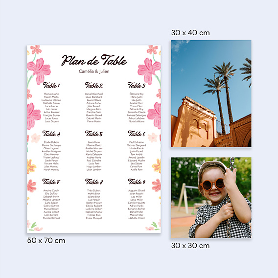 Plan de Table Mariage Jardin botanique