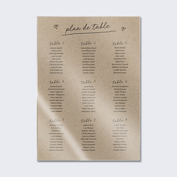 Plan de Table Mariage Message Humoristique