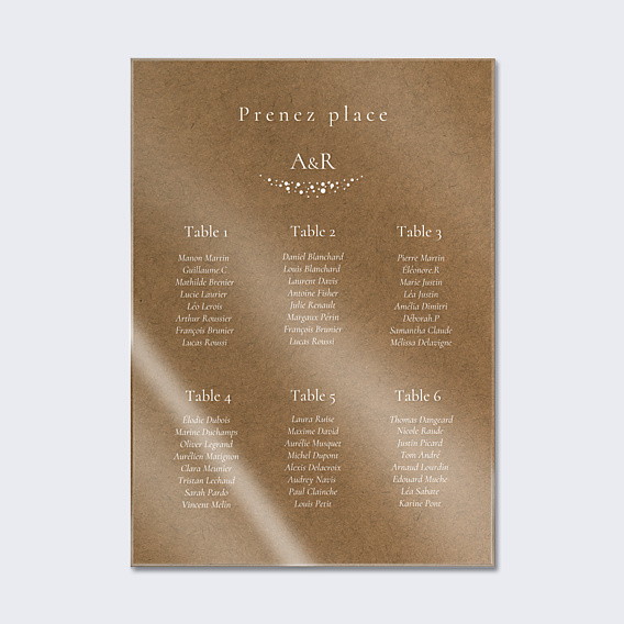 Plan de Table Mariage Couronne de Dentelle
