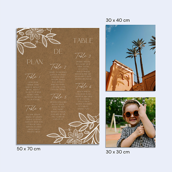 Plan de Table Mariage Dentelle Kraft