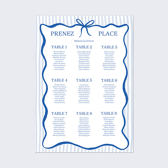 Plan de Table Mariage Dolce vita