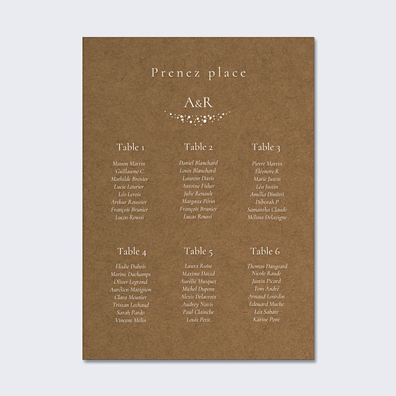 Plan de Table Mariage Couronne de Dentelle