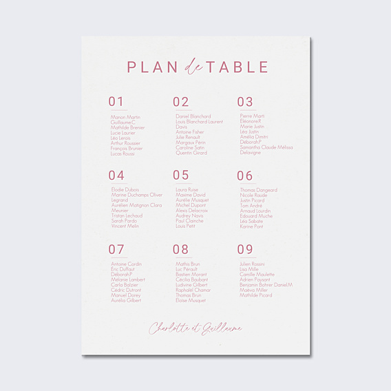 Plan de Table Mariage Maison Lemoine X Popcarte - Ivory