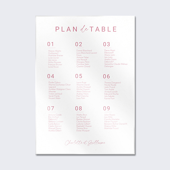 Plan de Table Mariage Maison Lemoine X Popcarte - Ivory