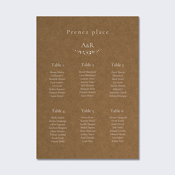 Plan de Table Mariage Couronne de Dentelle