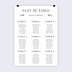 Plan de table mariage Végétal Classique