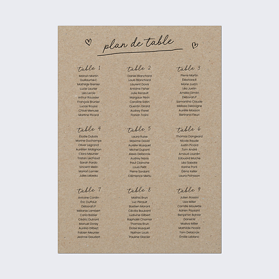 Plan de Table Mariage Message Humoristique