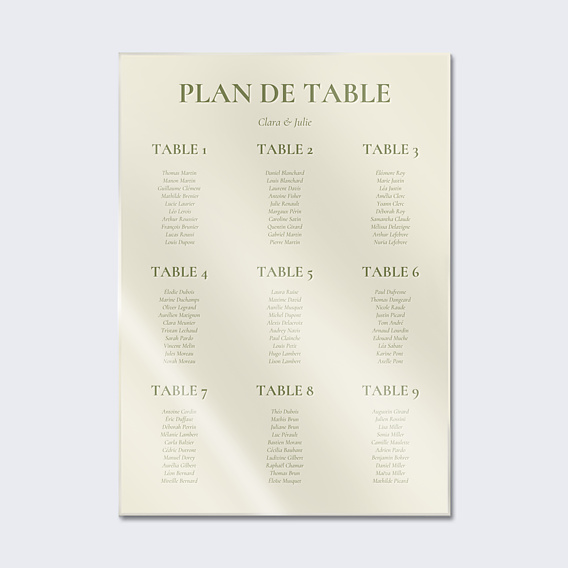 Plan de Table Mariage Bloom floral