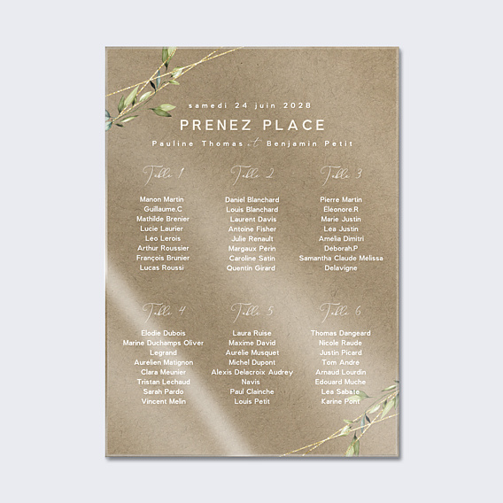 Plan de Table Mariage Modern Love