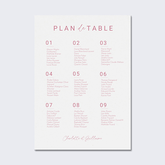Plan de Table Mariage Maison Lemoine X Popcarte - Ivory