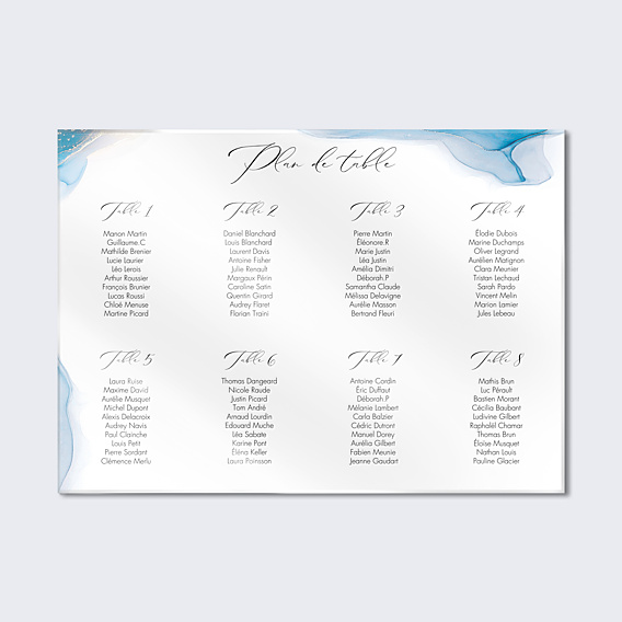 Plan de Table Mariage Opaline