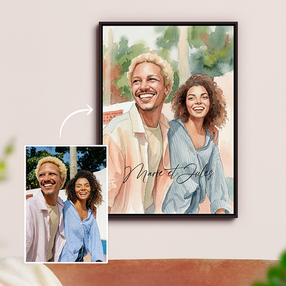 Poster famille Couple en aquarelle