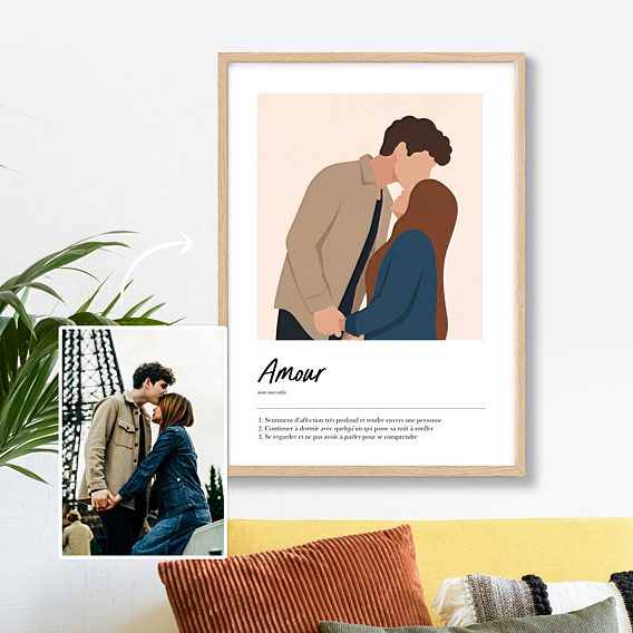 Poster famille Définition amour minimaliste