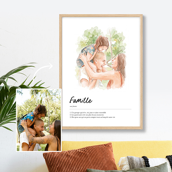 Poster famille Définition famille aquarelle