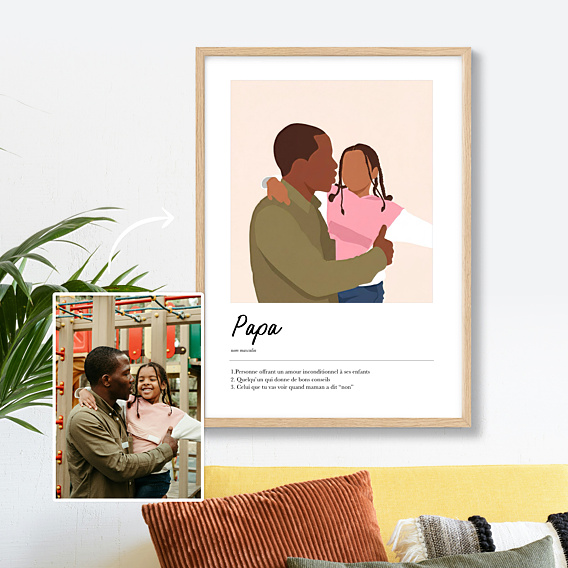 Affiche famille Définition papa minimaliste