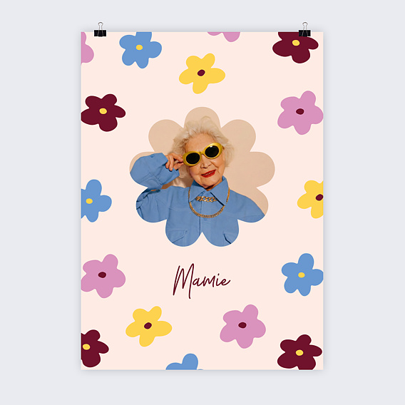 Poster famille Fleurs wavy