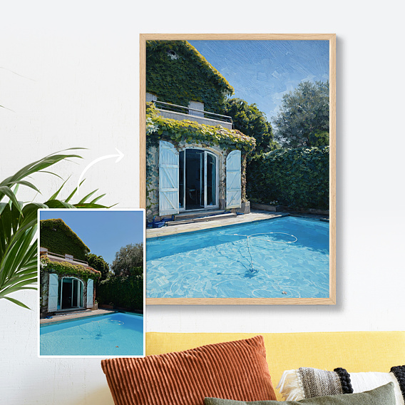 Affiche famille Maison en peinture à l’huile