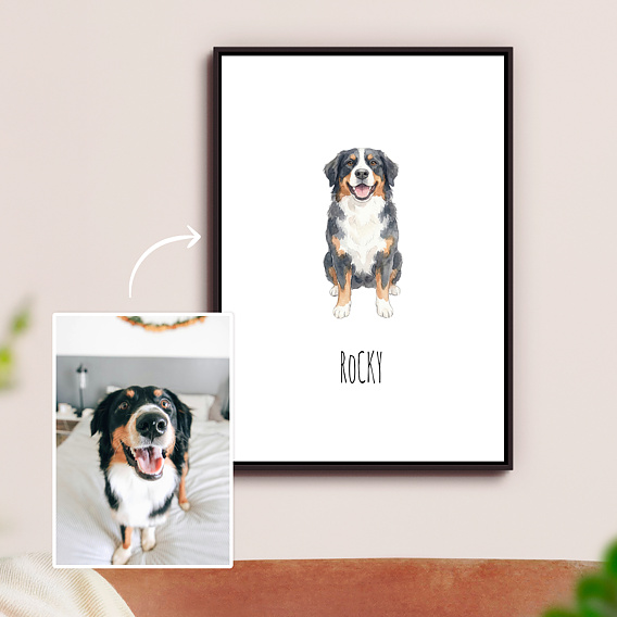 Poster famille Mon animal en aquarelle