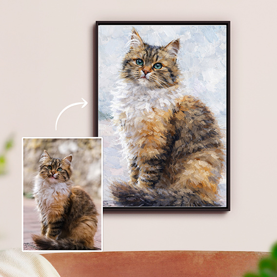 Poster famille Mon animal en peinture à l’huile