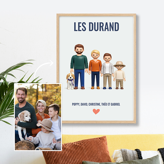 Poster famille Portrait en figurine
