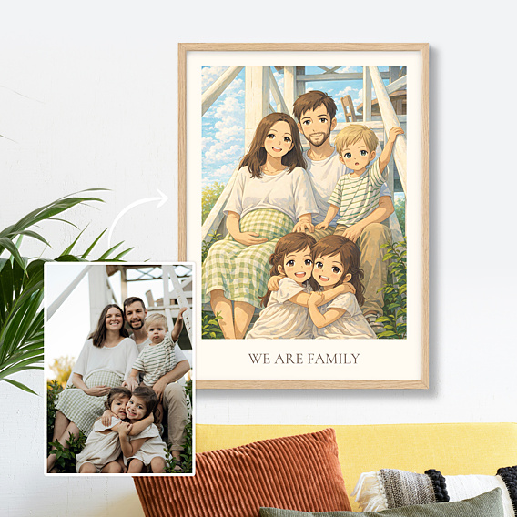 Poster famille Portrait en manga