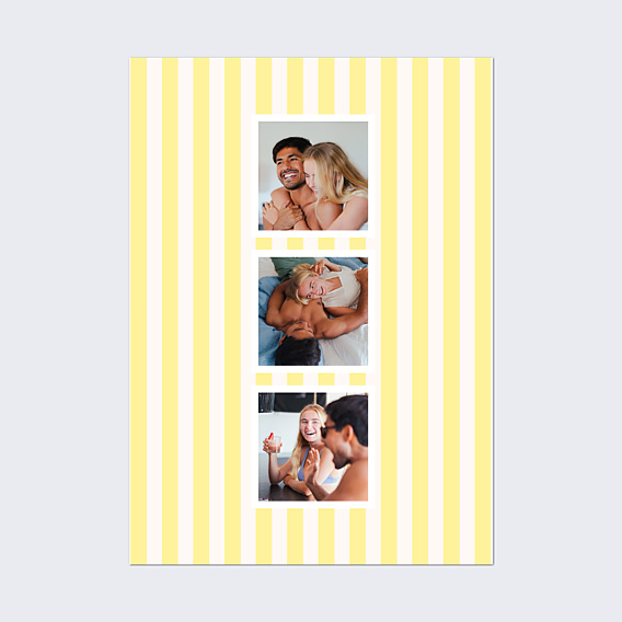 Affiche famille Escale rayée jaune