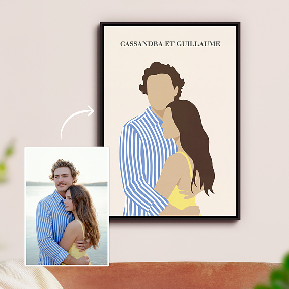 Affiche famille Portrait en illustration minimaliste Après 1