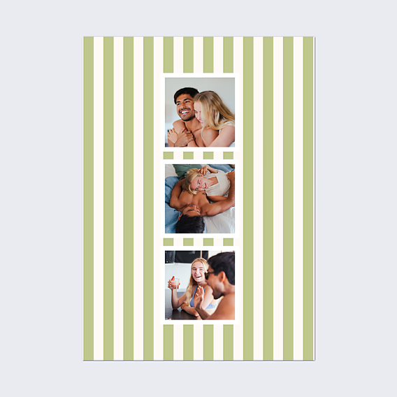 Affiche famille Escale rayée olive