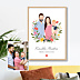 Poster famille Portrait minimaliste avec couronne champêtre