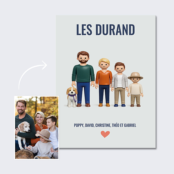 Poster famille Portrait en figurine