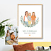 Poster famille Portrait minimaliste avec couronne eucalyptus